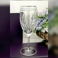 Lenox Jewel Platinum Iced Tea Beverage Vintage Lenox Jewel silver Rimmed Glass 1