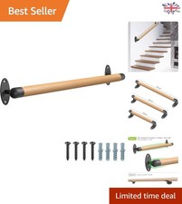 Modern 36'' Wooden Stair Handrail Kit with Metal Brackets for Stability