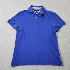Tommy Hilfiger Polo Mens Small Blue Custom Fit Embroidery Shirt