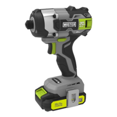 #ad Master Mechanic 20 Volt Compact Cordless Impact Driver Kit with Brushless Motor $89.99