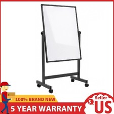 40x28 Double Sided Rolling Whiteboard Adjustable Mobile Magnetic Dry Erase Board
