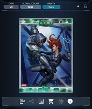 Topps Marvel Collect ARTIST SPOTLIGHT PATRICK BROWN Green BLACK WIDOW TASKMASTER