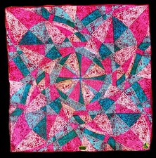 MWT 60s ERIN O'DELL Linen Handkerchief Abstract Geometric EXC
