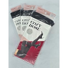 Berkshire Cozy Hose Tights Womens Size 3X4 Black Fleece Lined 70 Denier -New