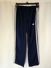ADIDAS Youth Navy Three-Stripe Elastic Waist Pull-On Relaxed Fit Track Pants