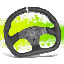 320mm Flat Wheel Nrg 3spoke Silver Stripe Flat Bottom Suede Drift Steering Wheel