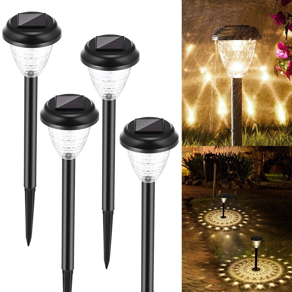 4x set Solar Außen leuchten Solar Rasen Weg Licht Farbwechsel Licht Solar Lampe - Bild 3 von 4