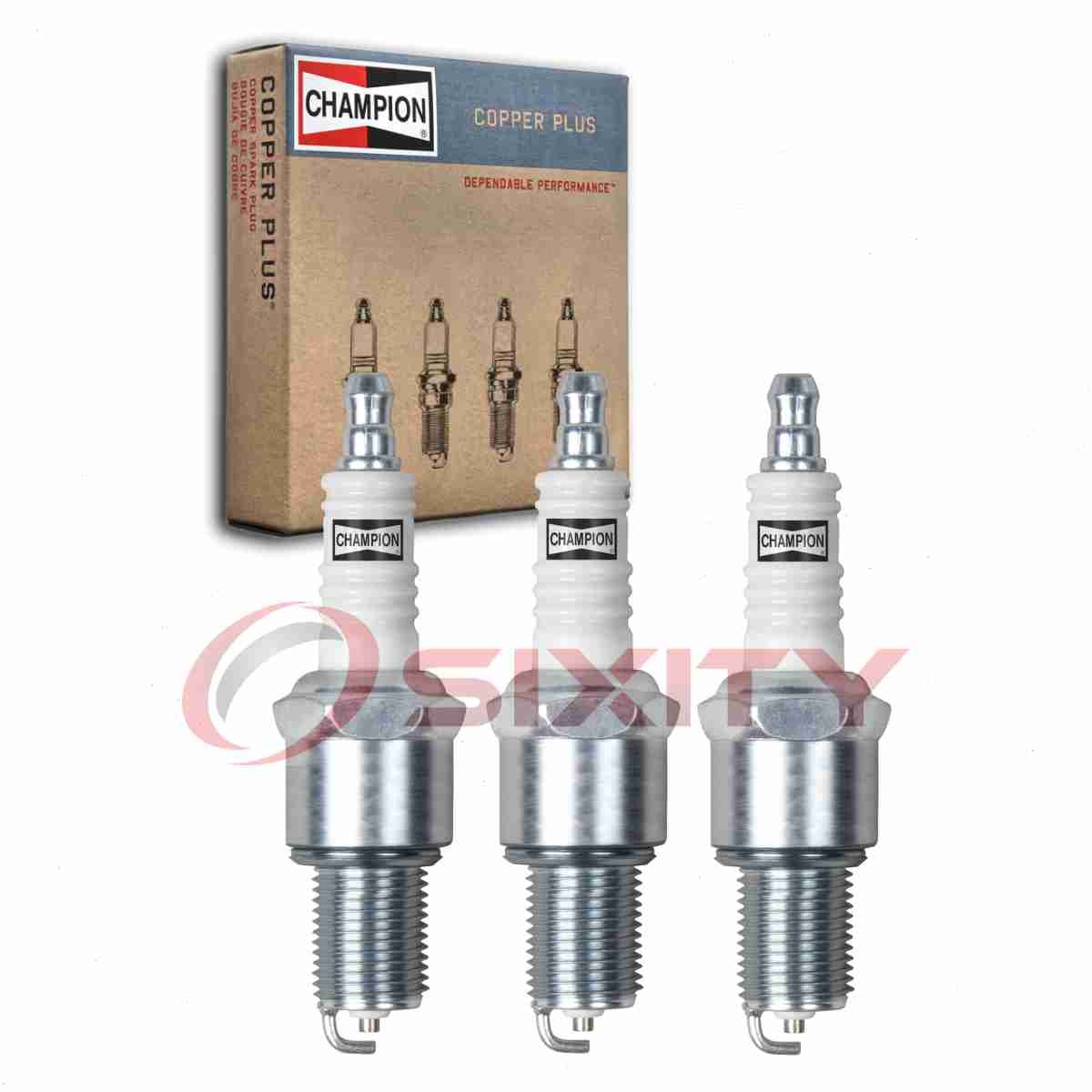 3 pc Champion Copper Plus Spark Plugs for 1985-1992 Chevrolet Sprint 1.0L L3 zz