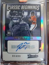 2021 Panini Classics Justin Fields Classic Beginnings RC Silver Auto # 2/10 Jets
