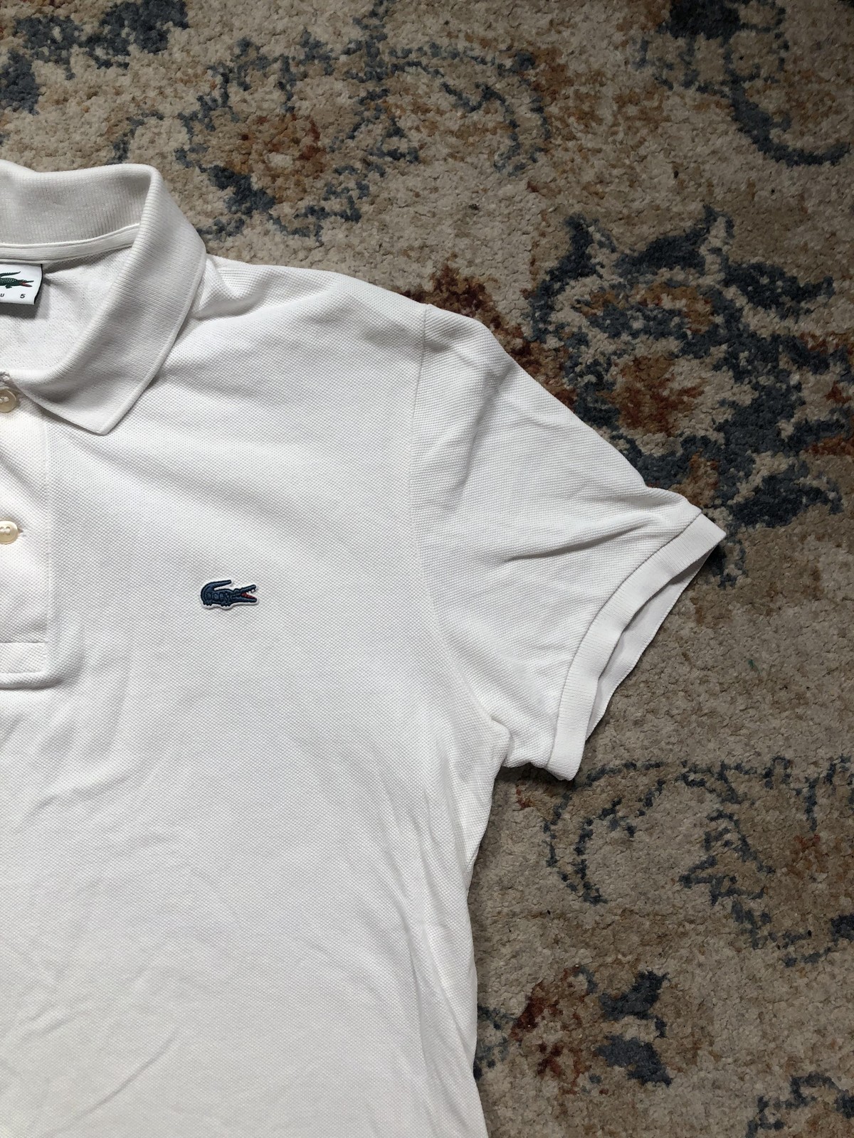 Lacoste For J.Crew Polo Shirt Mens Large White Pique Croc Logo Short Sleeve thumbnail 4