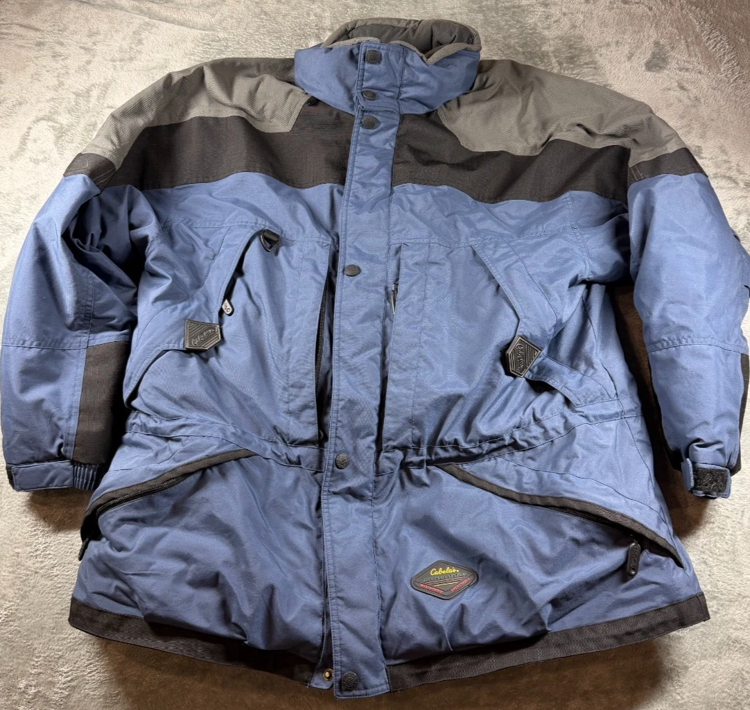 Cabela’s Dry Plus Waterproof Breathable Parka Jacket 2XL Blue Gray