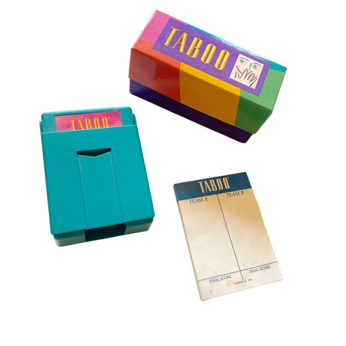 Vintage 1989 Taboo Game Replacement Pieces Cards Card Holder Score Pad