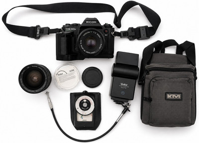 Ricoh KR-30SP 35mm Film Camera 50mm Lens Vivitar 28-85mm Flash Kit TESTED