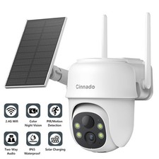 2K 3MP Security Cameras Wireless Outdoor Solar Powered for Home 360  Viewing