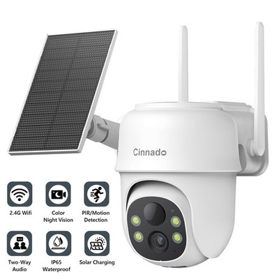 2K 3MP Security Cameras Wireless Outdoor Solar Powered for Home 360° Viewing
