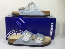 Birkenstock Womens Size 7 EU 38 Narrow Arizona Shiny Python Sandals Y23-1725