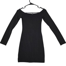 WILD FABLE Womens Off Shoulder Long Sleeve Mini Dress Black XS Stretch