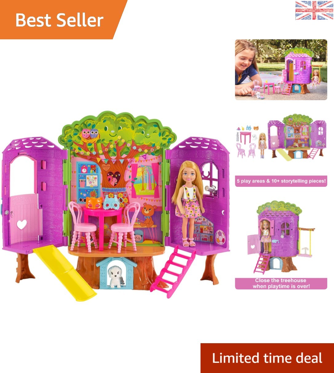 Fun-Filled Chelsea Doll and Treehouse Playset - Ideal for Young Imaginations