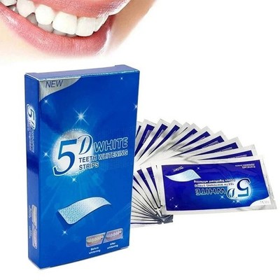 5D Teeth Whitening Strips 14  7Pairs Gel Stain Removal Dental Bleaching Kit