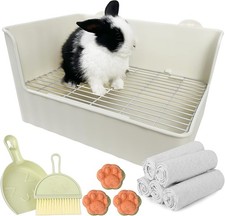 Yuoaes Large Rabbit Litter Box Bunny Potty Training Corner Litter Pan Comes w...