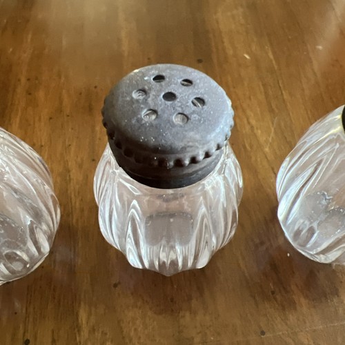 Vtg 4 Christofle Orfevrerie Sterling Silver Cap Crystal Salt & Pepper Shakers - Picture 4 of 16