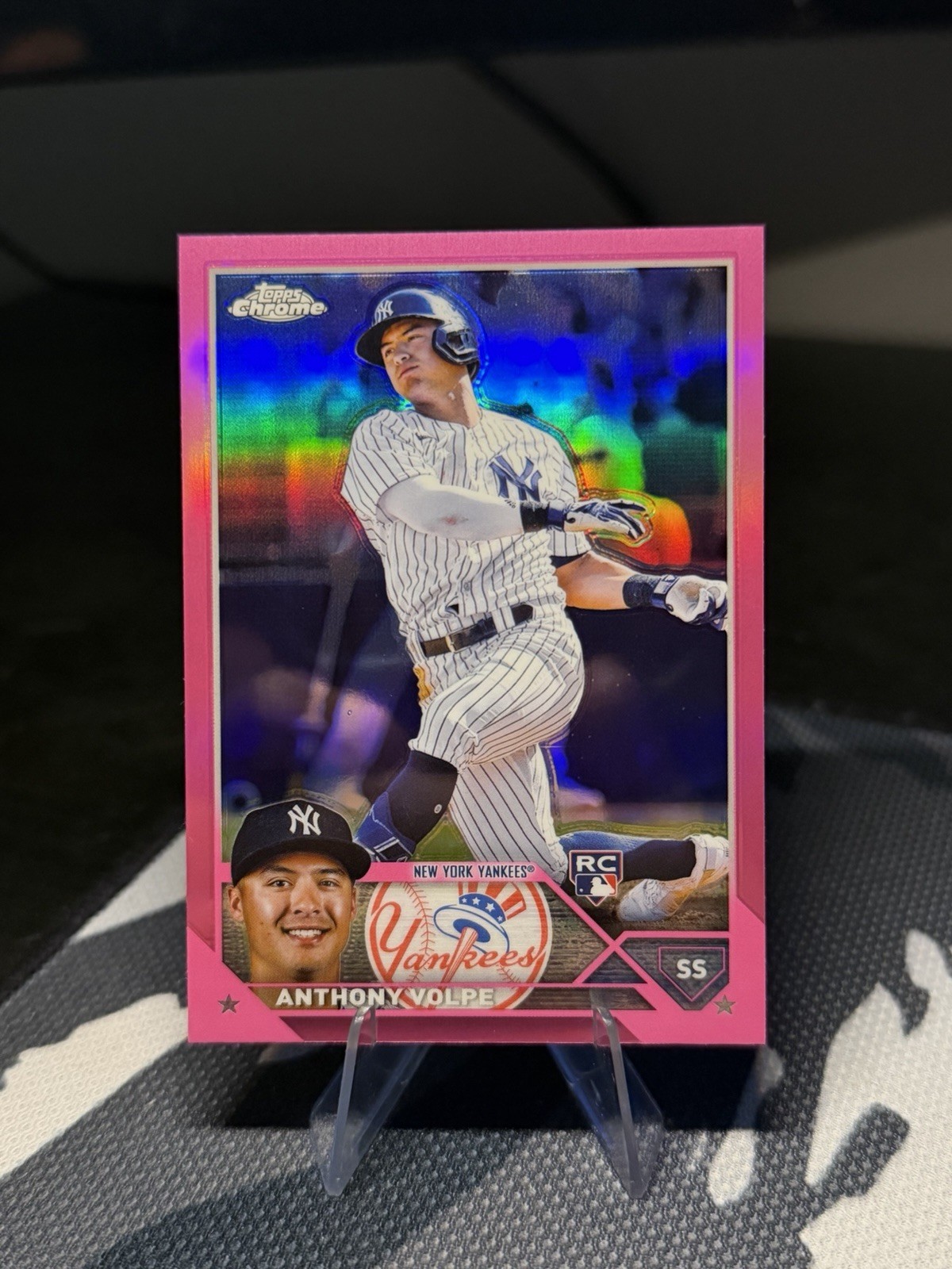 2023 Topps Chrome - Anthony Volpe #4 Pink Refractor (RC)