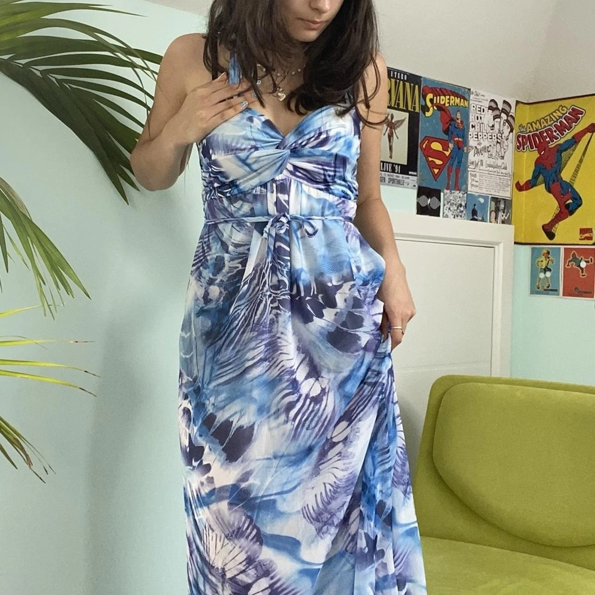 jane norman blue dress Vintage asymmetrical dress., Lovely Jane Norman