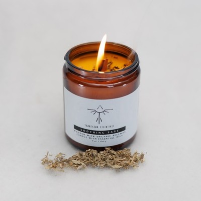 Soothing Sage Organic Beeswax Candle