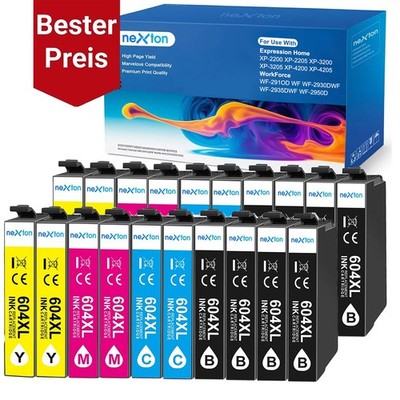 20x Patronen Für Epson XP3200 2200 4200 2205 3205 4205 WF-2910 2930 2950 604 XL