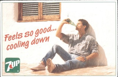 Vintage 7UP Advertising Postcard Feels So Good Cooling Down UK Posted
