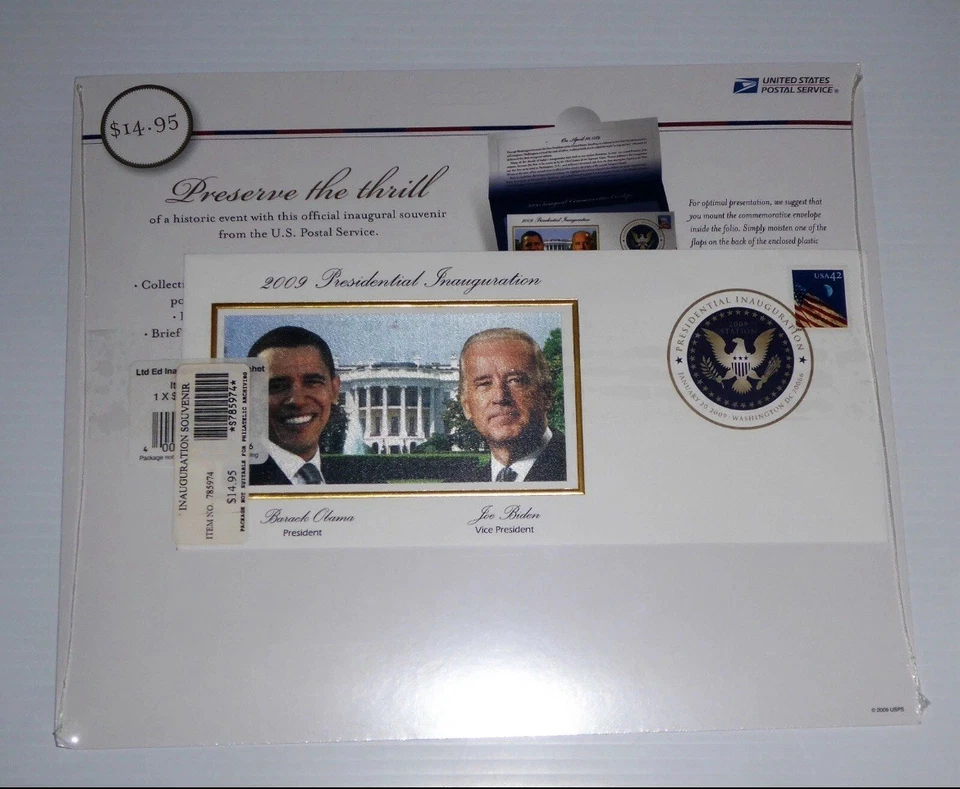 2009 Vintage Obama & Biden Inaugural Cover, Folio, USPS issue with Silk Cachet - Image 3 of 4
