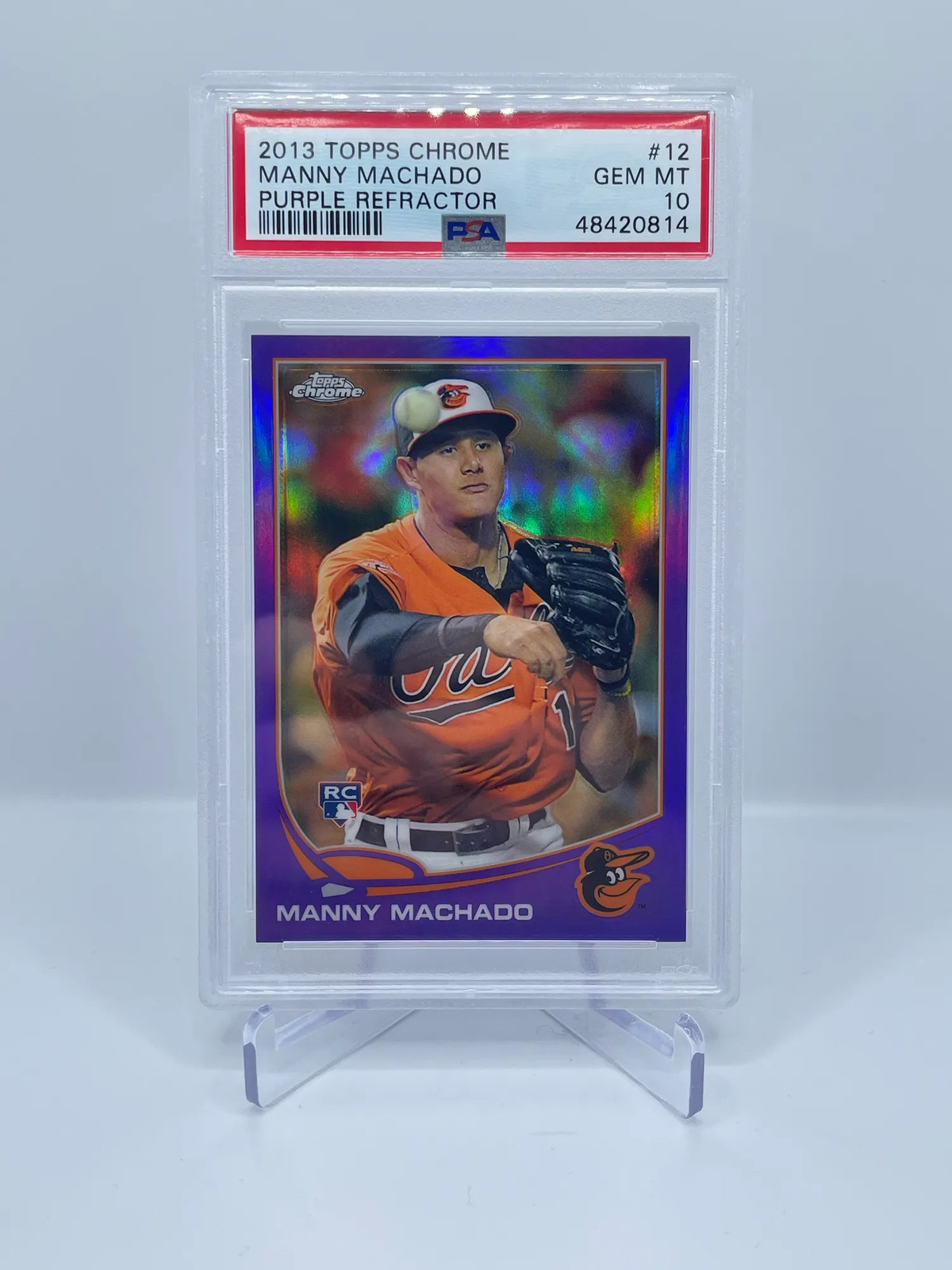 2013 Topps Chrome Manny Machado #12 Purple Refractor PSA 10