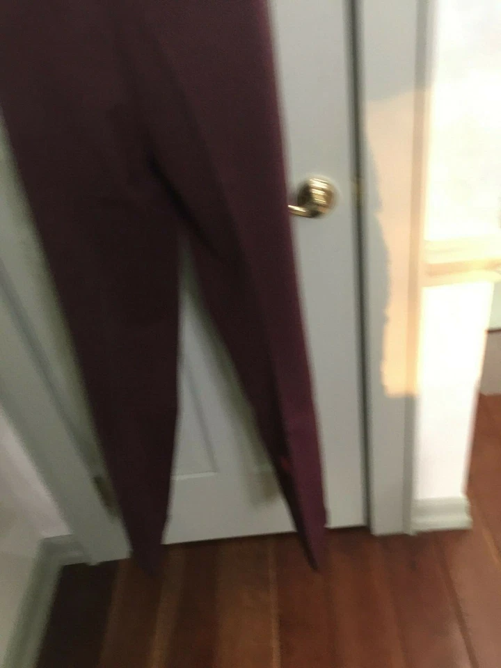 Pantalón Inc Boot Cut Elástico Imitación Cuero Tubería Borgoña 10 Nuevo Con Etiquetas  Foto 2 de 4