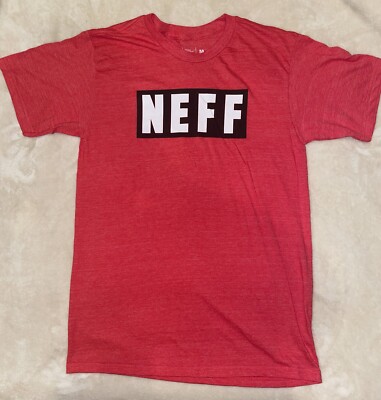 Neff Graphic T-Shirt Men's Size M Red Short Sleeve Box Logo Steetwear Skater