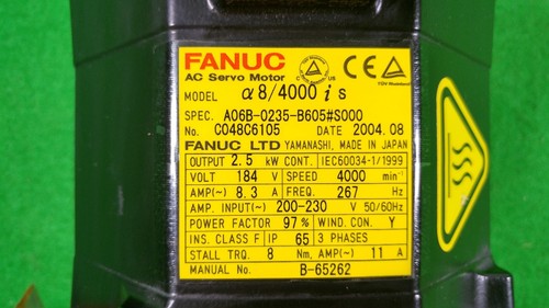 FANUC AC SERVOMOTOR A06B-0235-B605#S000 (GEBRAUCHT) DHL INT'L VERSAND - Bild 5 von 8