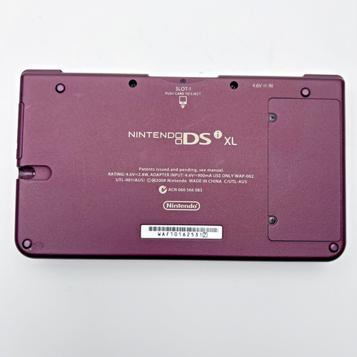 Nintendo DSi XL LL Burgundy Console PAL + Stylus Charger SD Card Tested Working - Picture 3 of 24
