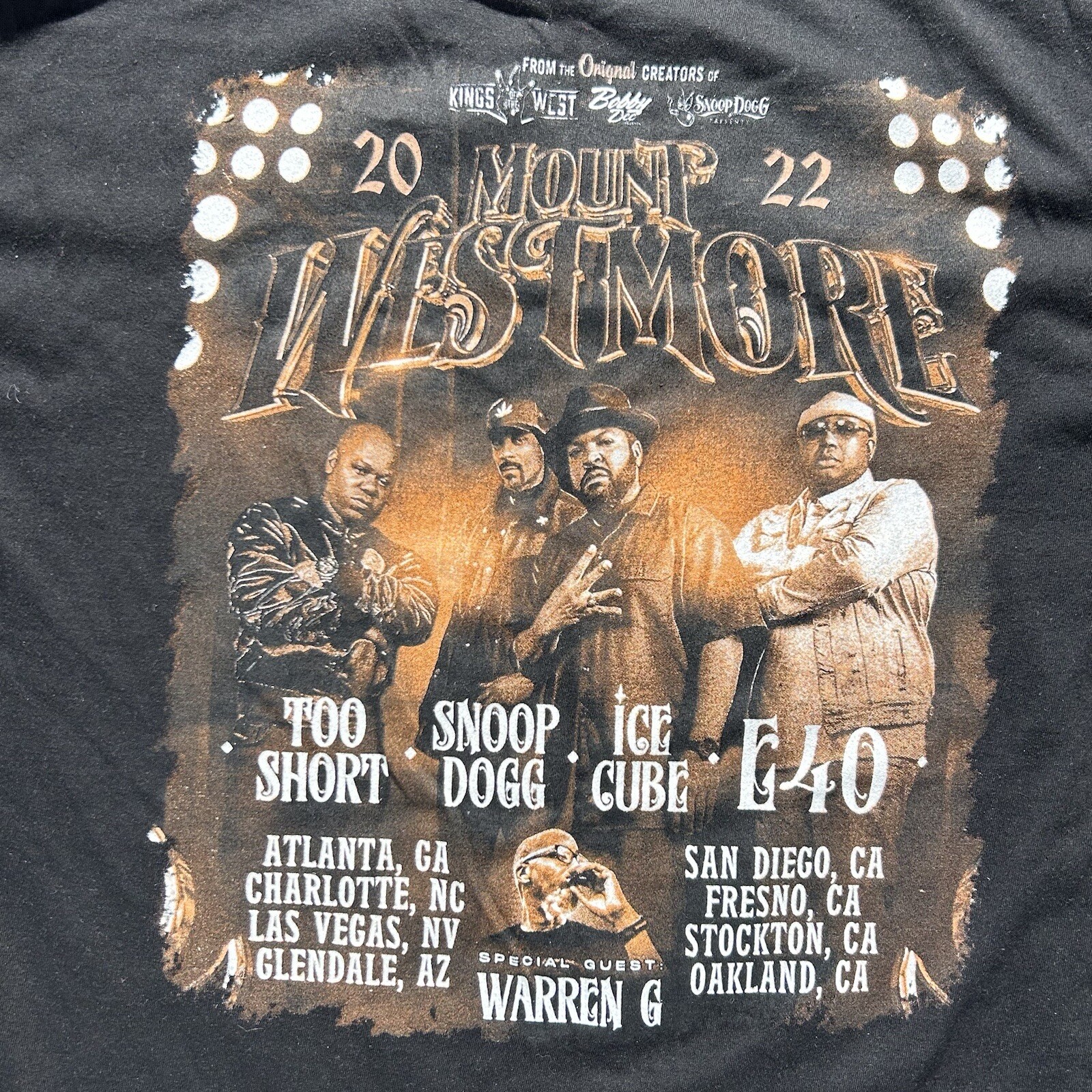 FILA Camicia da uomo Snoop Dog Mount Westmore ""Bacc On Death Row"" doppio lato taglia large