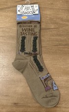 Primitives by Kathy Novelty Socks for Women - I'd Rather Be Wine Tasting - NEW