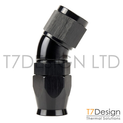 AN12 30 Grad PTFE Full Flow geflochtene Schlauchbefestigung -12 AN12 JIC schwarz