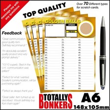 A6 FUNDRAISING SCRATCH CARDS - FOOTBALL - DANCE - RUGBY - DOG - PACKS OF 10