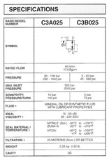 STERLING C3B025ZN CARTRIDGE PRESSURE REGULATION VALVE