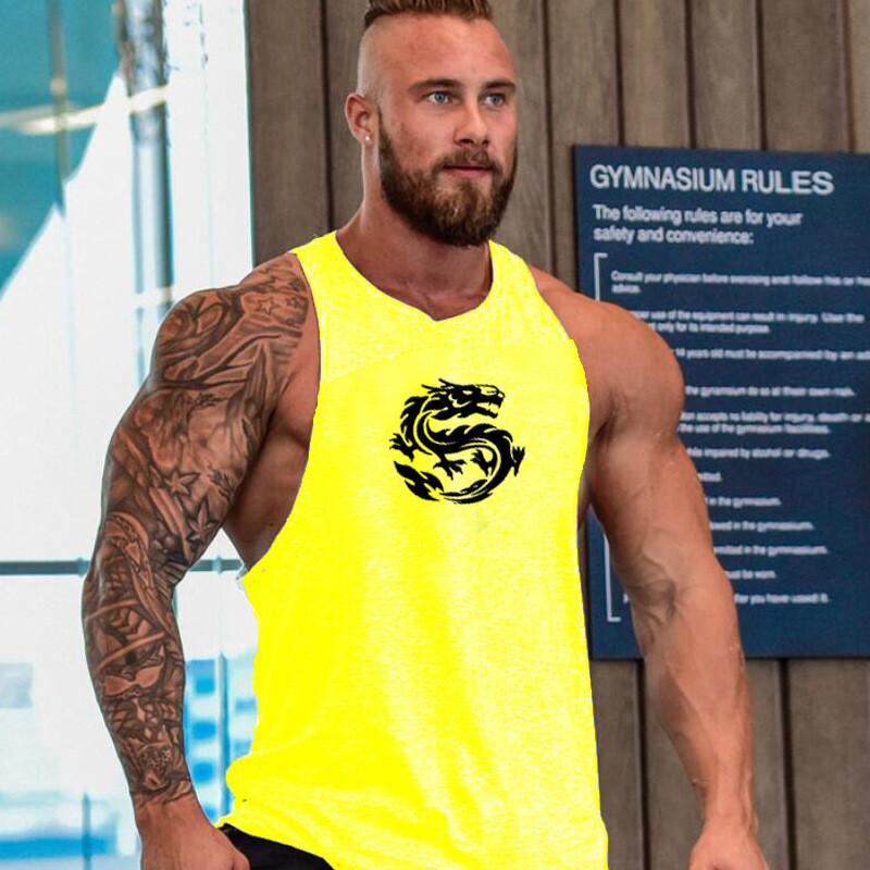 Male Sleeveless Muscle Sports Training Bodybuilding Fitness I