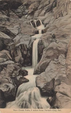 DEER CREEK FALLS POSTCARD GRASS VALLEY & NEVADA CITY CA CALIFORNIA 1907