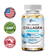 Marine Collagen Capsules With Hyaluronic Aid&Vitamin C For Skin,Immune Health