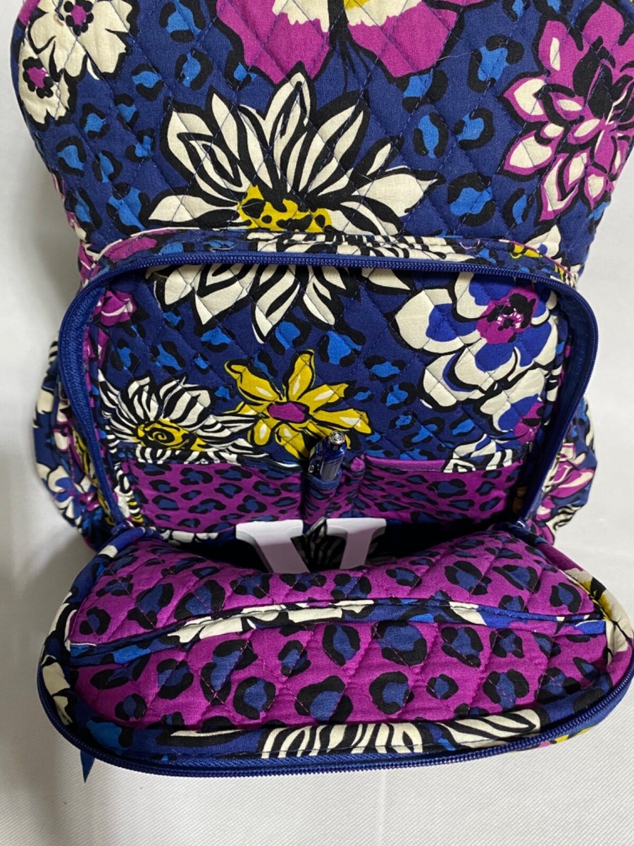 Large Vera Bradley African Violet Pattern Campus Backpack | eBay display picture 2