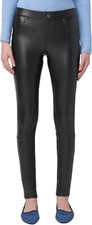 HUE U21253 Faux Leatherette Mid-Rise Leggings Black  S 