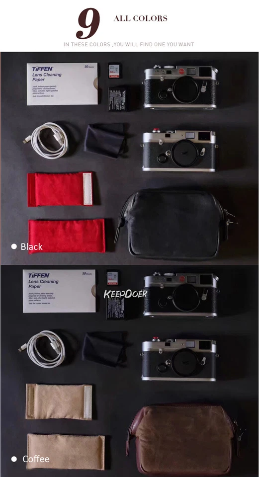 Leather Camera Bag Pouch Insert For Fuji Leica M Sony A7 Nikon Canon Panasonic - Image 4 of 4