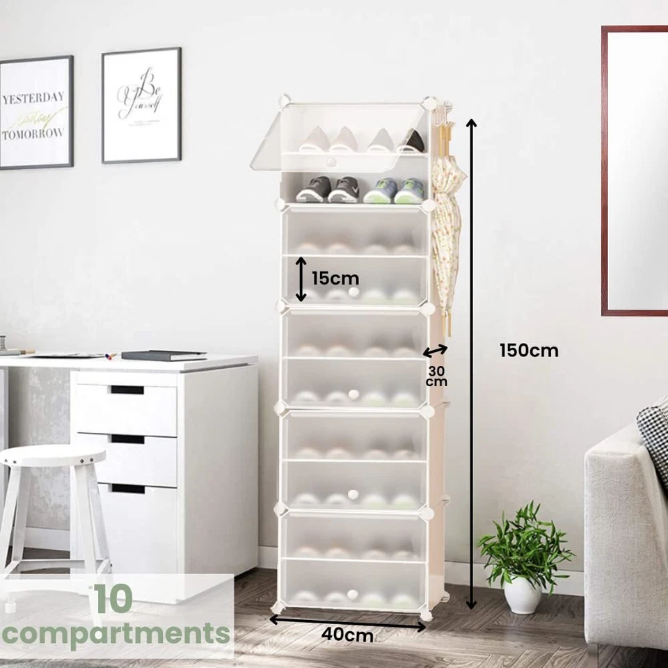 Modulares Schuhregal Schuh-Organizer-Schrank für den Eingangsbereich. Schuhre... - Bild 4 von 4