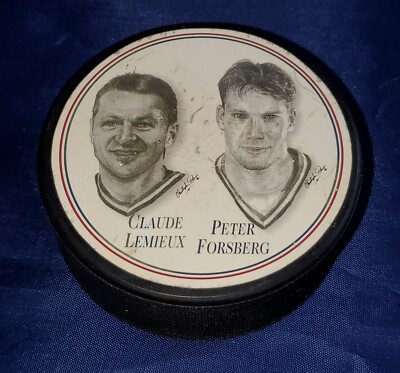 CLAUDE LEMIEUX & PETER FORSBERG LICENSED NHLPA PUCK STICKER LOGOS   KING ++