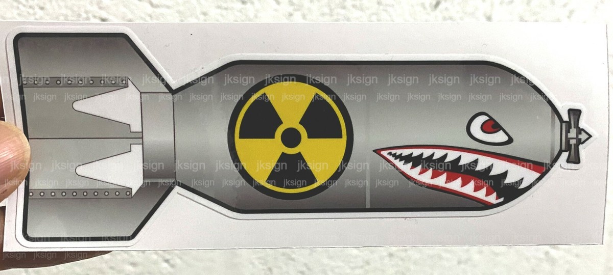 Nuclear Angry Rocket Bomb Military Sticker Decal - 6" X 3" Vinyl For Car, Bike, Or Trailer Bumper